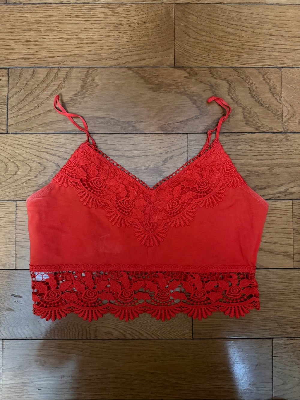 Topshop Lace Trim Cropped Cami